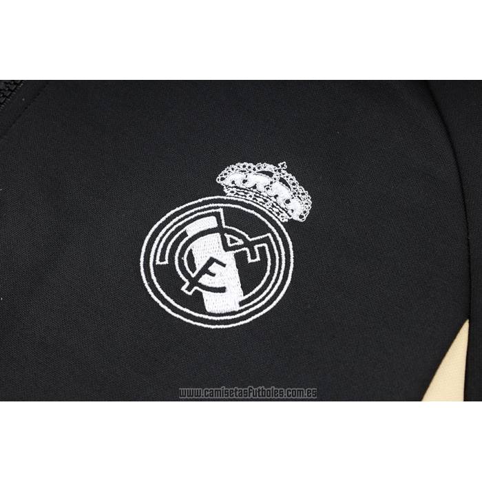 Chandal de Sudadera del Real Madrid Nino 2023-2024 Negro y Blanco